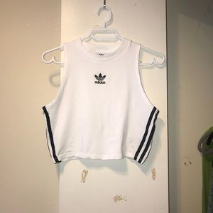 Adidas white crop top sz S worn once